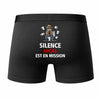Caleçon Lucas Silence Lucas est en Mission - Humour Boxer Coton Idée Cadeau