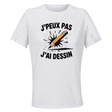 Maillot de Sport Femme Dessin J'peux Pas - T-Shirt Respirant Polyester Manches Courtes - Cadeau Sportive Anniversaire Noël Fête des Mères