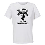 Maillot de Sport Femme Wakeboard Septuagenaire - T-Shirt Respirant Polyester Manches Courtes - Cadeau Sportive Anniversaire Noël Fête des Mères
