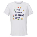 Maillot de Sport Femme Francine Elle Assure - T-Shirt Respirant Polyester Manches Courtes - Cadeau Sportive Anniversaire Noël Fête des Mères