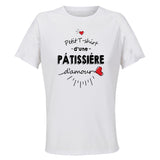 Maillot de Sport Femme Patissiere Damour - T-Shirt Respirant Polyester Manches Courtes - Cadeau Sportive Anniversaire Noël Fête des Mères