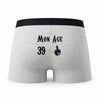 Caleçon 40 Ans - Humour Boxer Gris Motif Âge Idée Cadeau Anniversaire
