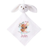 Doudou Bébé Lapin Biche Juin Cadeau Naissance Fille Nouveau Né