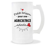 Verre à bière Agricultrice adorée femme | Chope de Bière Pinte Idée Cadeau Humour Collègue famille Homme Anniversaire Noël