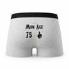 Caleçon 76 Ans - Humour Boxer Gris Motif Âge Idée Cadeau Anniversaire