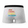 Caleçon Juan Mythe Légende Vintage - Humour Boxer Gris Idée Cadeau