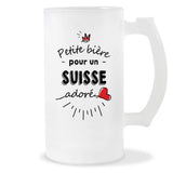 Verre à bière Suisse adoré | Chope de Bière Pinte Idée Cadeau Humour Collègue famille Homme Anniversaire Noël