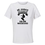 Maillot de Sport Femme Wakeboard Quinquagenaire - T-Shirt Respirant Polyester Manches Courtes - Cadeau Sportive Anniversaire Noël Fête des Mères
