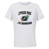 Maillot de Sport Femme Snowboard J'peux Pas - T-Shirt Respirant Polyester Manches Courtes - Cadeau Sportive Anniversaire Noël Fête des Mères