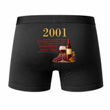 Caleçon S'Améliore avec l'Âge Depuis 2001 - Humour Boxer Coton Idée Cadeau Anniversaire