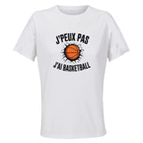 Maillot de Sport Femme Basketball J'peux Pas - T-Shirt Respirant Polyester Manches Courtes - Cadeau Sportive Anniversaire Noël Fête des Mères