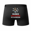 Caleçon Jean-Baptiste Silence Jean-Baptiste est en Mission - Humour Boxer Coton Idée Cadeau