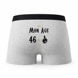 Caleçon 47 Ans - Humour Boxer Gris Motif Âge Idée Cadeau Anniversaire