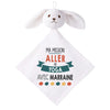 Doudou Bébé Lapin Ma Mission Yoga avec Marraine Gaze de Coton Cadeau Baby Shower