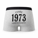 Caleçon Millésime 1973 - Humour Boxer Gris Idée Cadeau Anniversaire