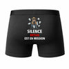 Caleçon Bryan Silence Bryan est en Mission - Humour Boxer Coton Idée Cadeau