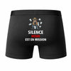 Caleçon Henri Silence Henri est en Mission - Humour Boxer Coton Idée Cadeau
