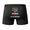 Caleçon Mickael Silence Mickael est en Mission - Humour Boxer Coton Idée Cadeau