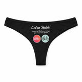 Culotte Tanga Personnalisé Femme Velo - sous-Vêtement Coton Idée Cadeau Humour Saint Valentin Anniversaire