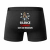 Caleçon Clément Silence Clément est en Mission - Humour Boxer Coton Idée Cadeau