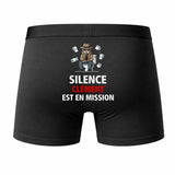 Caleçon Clément Silence Clément est en Mission - Humour Boxer Coton Idée Cadeau