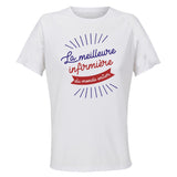 Maillot de Sport Femme Infirmiere Meilleure du Monde - T-Shirt Respirant Polyester Manches Courtes - Cadeau Sportive Anniversaire Noël Fête des Mères