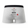 Caleçon Isaac d'amour - Humour Boxer Gris Idée Cadeau