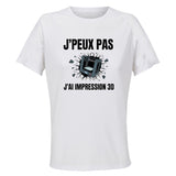 Maillot de Sport Femme Impression 3D J'peux Pas - T-Shirt Respirant Polyester Manches Courtes - Cadeau Sportive Anniversaire Noël Fête des Mères