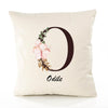 Housse de Coussin Premium Odile Lettre - Coton Canvas Fairtrade Beige Idée Cadeau Décoration Canapé