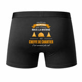 Caleçon Maman Cheffe De Chantier - Humour Boxer Coton Idée Cadeau Fête des Pères