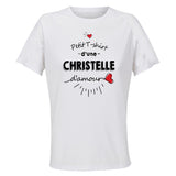 Maillot de Sport Femme pour Christelle Damour - T-Shirt Respirant Polyester Manches Courtes - Cadeau Sportive Anniversaire Noël Fête des Mères