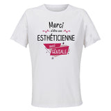 Maillot de Sport Femme pour Merci Estheticienne Geniale - T-Shirt Respirant Polyester Manches Courtes - Cadeau Sportive Anniversaire Noël Fête des Mères