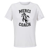 Maillot de Sport Femme pour Merci Equitation Coach - T-Shirt Respirant Polyester Manches Courtes - Cadeau Sportive Anniversaire Noël Fête des Mères