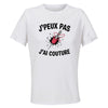 Maillot de Sport Femme Couture J'peux Pas - T-Shirt Respirant Polyester Manches Courtes - Cadeau Sportive Anniversaire Noël Fête des Mères