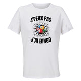 Maillot de Sport Femme Bingo J'peux Pas - T-Shirt Respirant Polyester Manches Courtes - Cadeau Sportive Anniversaire Noël Fête des Mères