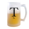 Verre à Bière Tao Lettre Chic | Chope de Bière Pinte | Idée Cadeau Prénom Anniversaire Papa Collègue Départ Retraite Noël