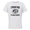 Maillot de Sport Femme Mots Croises J'peux Pas - T-Shirt Respirant Polyester Manches Courtes - Cadeau Sportive Anniversaire Noël Fête des Mères