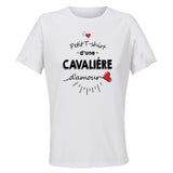 Maillot de Sport Femme Cavaliere Damour - T-Shirt Respirant Polyester Manches Courtes - Cadeau Sportive Anniversaire Noël Fête des Mères