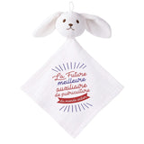 Doudou Bébé Lapin Future Meilleure Auxiliaire de Puericulture Cadeau Naissance Fille Nouveau Né