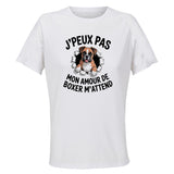 Maillot de Sport Femme Boxer J'peux Pas - T-Shirt Respirant Polyester Manches Courtes - Cadeau Sportive Anniversaire Noël Fête des Mères
