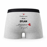 Caleçon Dylan d'amour - Humour Boxer Gris Idée Cadeau