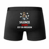 Caleçon Gabin Silence Gabin est en Mission - Humour Boxer Coton Idée Cadeau