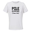 Maillot de Sport Femme Pile en Retard - T-Shirt Respirant Polyester Manches Courtes - Cadeau Sportive Anniversaire Noël Fête des Mères
