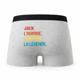 Caleçon Jack Mythe Légende Vintage - Humour Boxer Gris Idée Cadeau