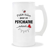 Verre à bière Psychiatre adoré | Chope de Bière Pinte Idée Cadeau Humour Collègue famille Homme Anniversaire Noël