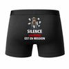 Caleçon Laurent Silence Laurent est en Mission - Humour Boxer Coton Idée Cadeau