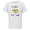 Maillot de Sport Femme Frites C'est La Vie - T-Shirt Respirant Polyester Manches Courtes - Cadeau Sportive Anniversaire Noël Fête des Mères