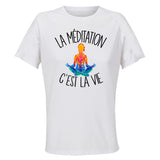 Maillot de Sport Femme Meditation Femme C'est La Vie - T-Shirt Respirant Polyester Manches Courtes - Cadeau Sportive Anniversaire Noël Fête des Mères