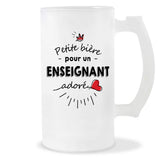 Verre à bière Enseignant adoré | Chope de Bière Pinte Idée Cadeau Humour Collègue famille Homme Anniversaire Noël