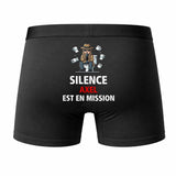 Caleçon Axel Silence Axel est en Mission - Humour Boxer Coton Idée Cadeau